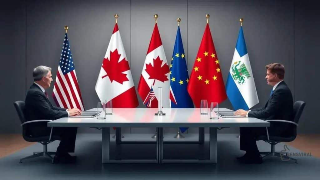 Tensiones diplomáticas de EE.UU. com Canadá e Europa
