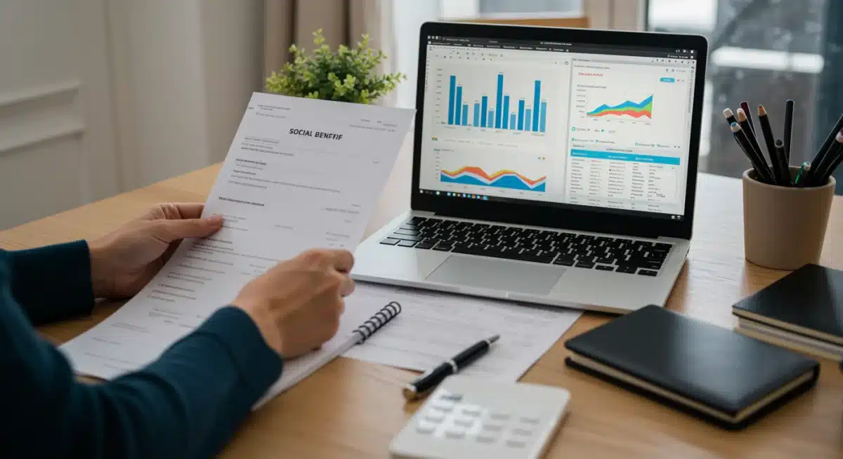 Persona revisando documentos para la solicitud de Renta Mínima Vital en España.