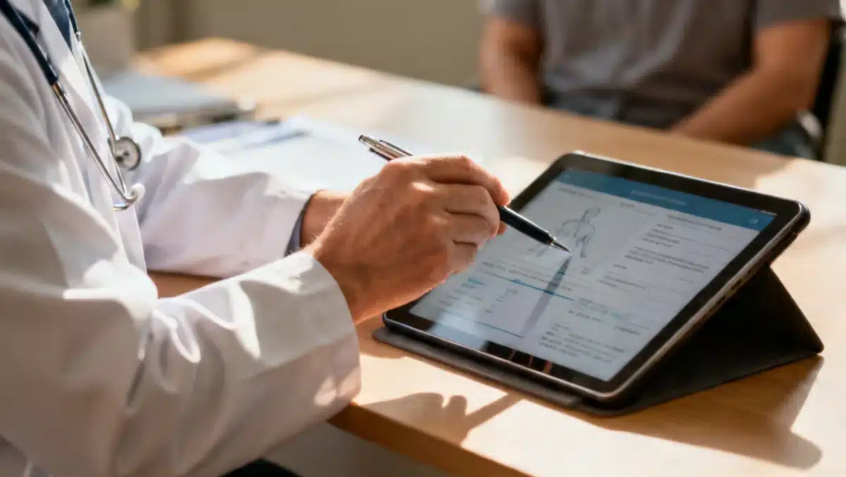 Médico digitalizando laudo para perícia médica do INSS