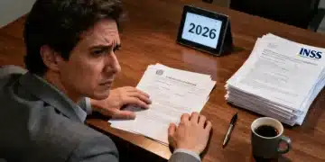 Pessoa estressada revisando documentos do INSS após ter o Benefício de Incapacidade Temporária negado em 2026.