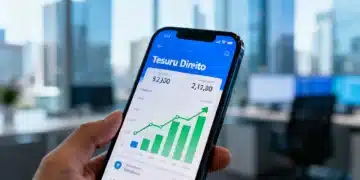 Tesouro Direto 2026: Proteja seu Capital e Alcance 12% de Rentabilidade Gráficos financeiros em tela de celular mostrando rentabilidade do Tesouro Direto 2026