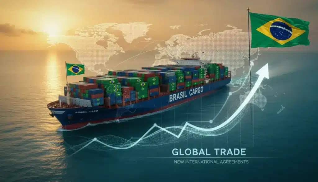 Exportações Brasileiras 2026: Crescimento de 12% e Novos Acordos