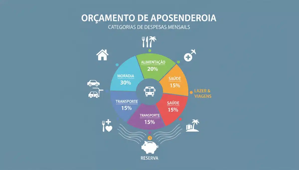 Infográfico detalhando os custos de vida essenciais para a aposentadoria no Brasil.
