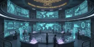 Cientistas trabalhando em laboratório moderno, simbolizando o investimento de R$ 1 bilhão em ciência e pesquisa no Brasil até 2026.