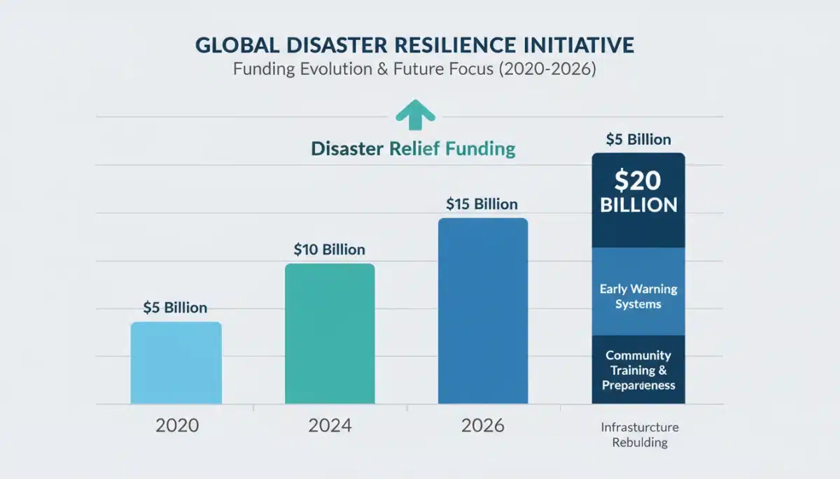 Infographic showing growth of disaster relief funding for 2026