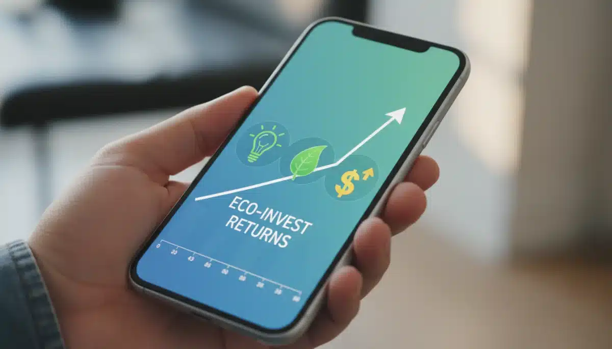Financial benefits of environmental upgrades and state rebates visualized on a smartphone.