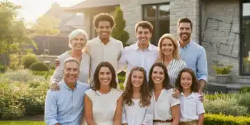 Family looking secure with estate planning documents in background