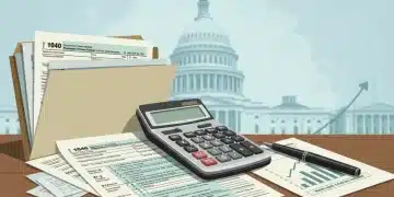 Tax documents and calculator representing 2026 federal tax code revisions