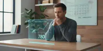 Man analyzing FICO score improvement strategies on a tablet