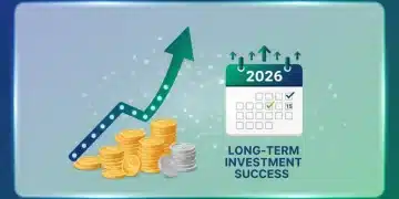 Financial growth chart with coins and calendar 2026