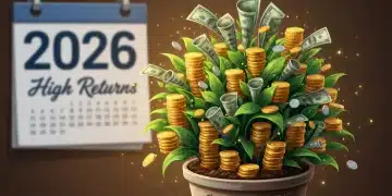 Growing money plant with coins and bills, symbolizing high-yield savings in 2026