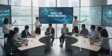 Professionals reskilling for future industries, collaborative learning