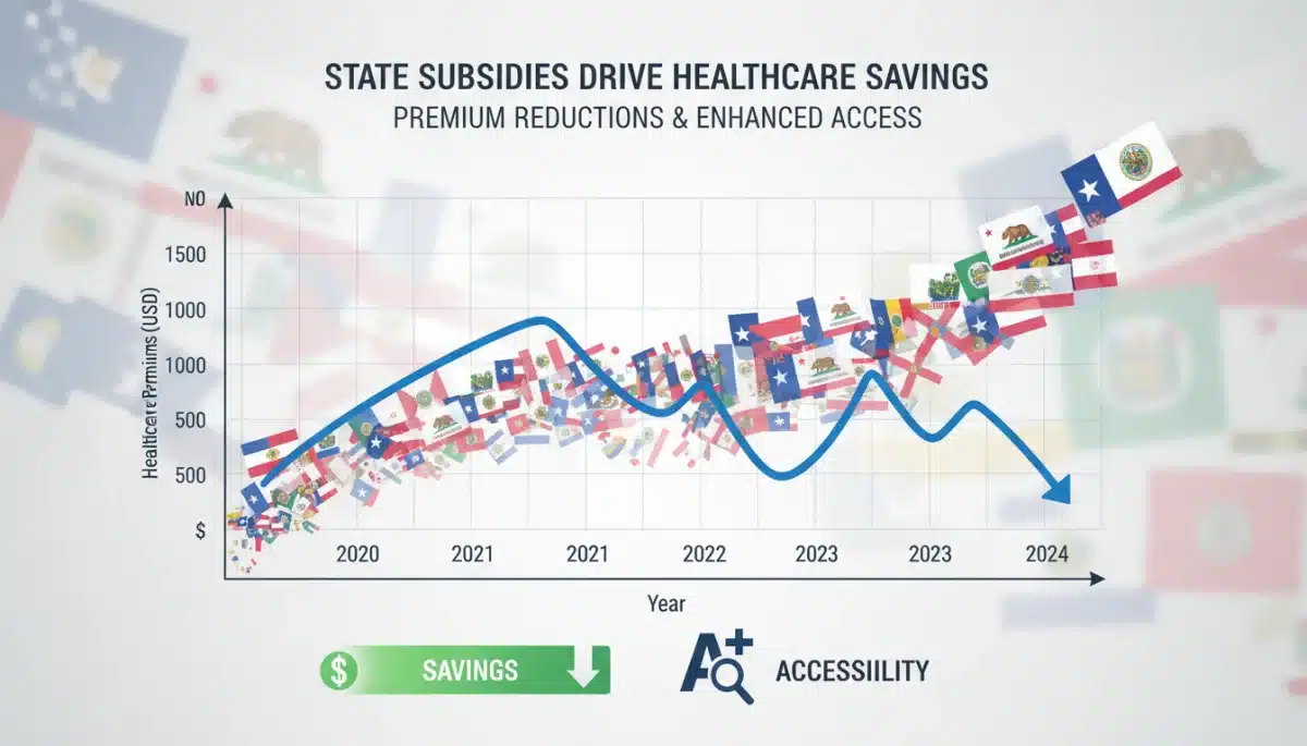 Graph showing healthcare premium reductions due to state subsidies