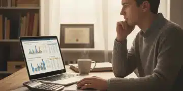 Young adult planning student loan repayment strategies on laptop