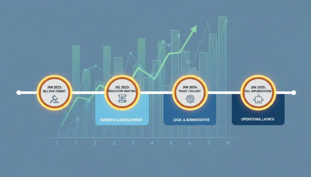 Timeline showing implementation of new tax legislation changes
